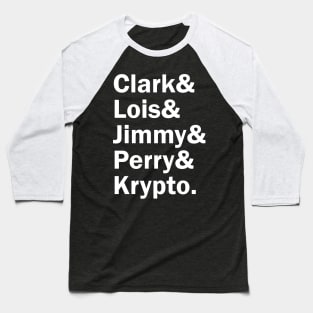 Funny Names x Superman (Clark, Lois, Jimmy, Perry, Krypto) Baseball T-Shirt